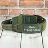 Green Tactical Dog Collar With Name Patch