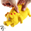 Latex squeaky pig dog toy grunting Yellow