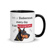 With a Doberman, every day is an adventure, Black Mug