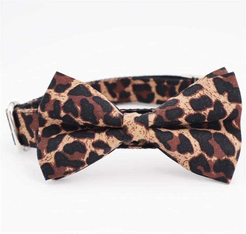 Cheetah Bow Tie Dog Collar