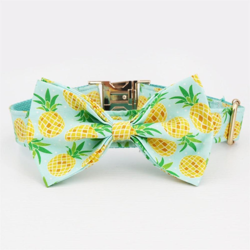 Pineapple Bow Tie Dog Collar