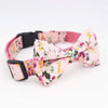Bow Tie Dog Collar Pink Flower