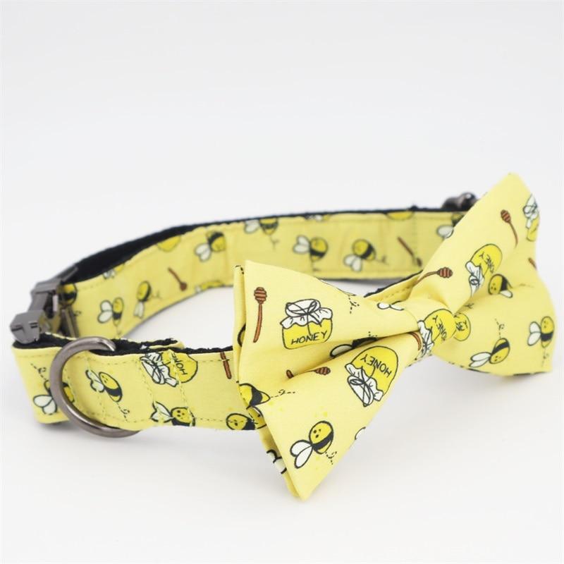 Yellow Honey Bow Tie Dog Collar 