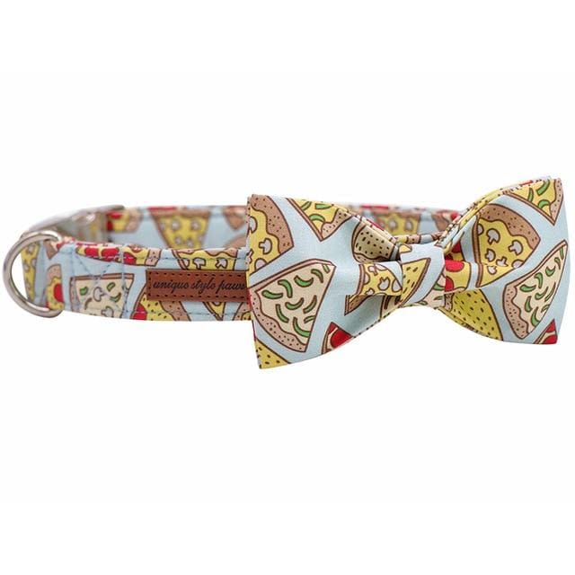 Cheese Pizza Bow Tie Dog Collar