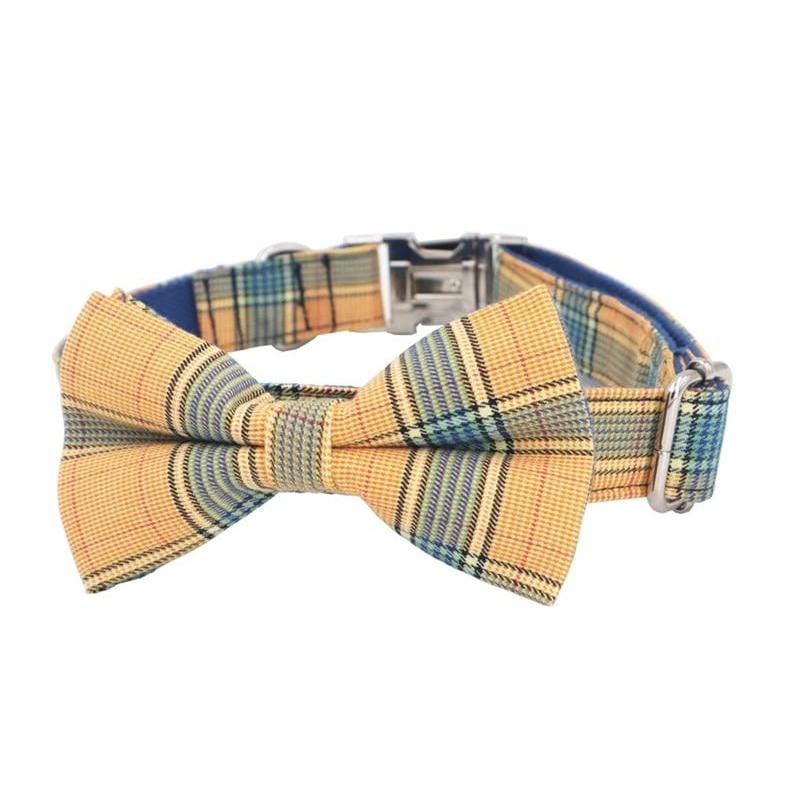 Classic Pattern Bow Tie Dog Collar