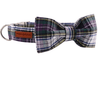 Dark Fabric Bow Tie Dog Collar