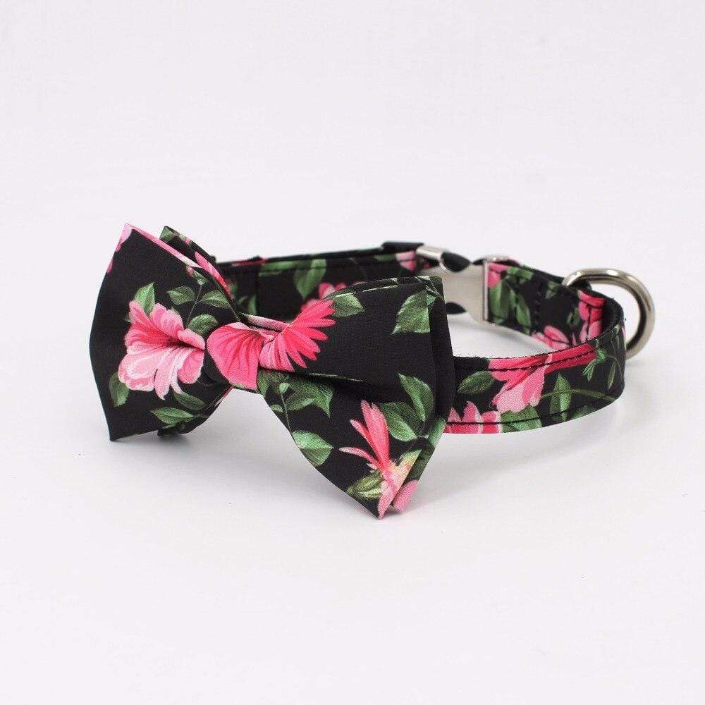 Garden Flower Bow Tie Dog Collar