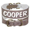 Gray Tooled Leather Dog Collar With Name