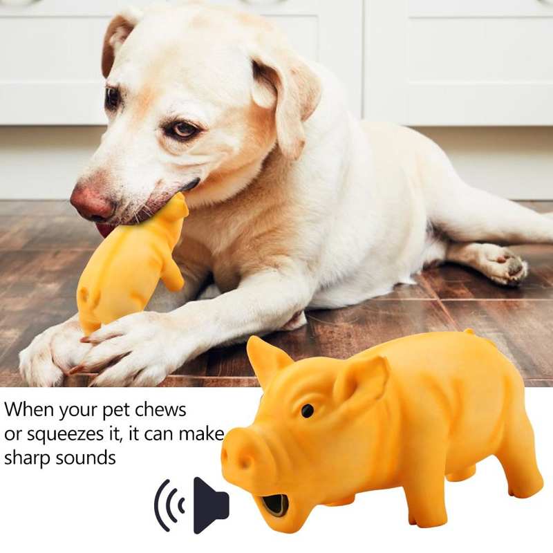 Yellow Pig Dog Toy