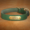 Thick Leather Dog Collar with Nameplate