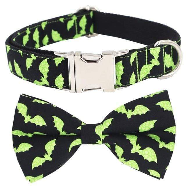 Halloween Bat Bow Tie Dog Collar