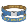 Light Blue Dog Collar With Printed Name