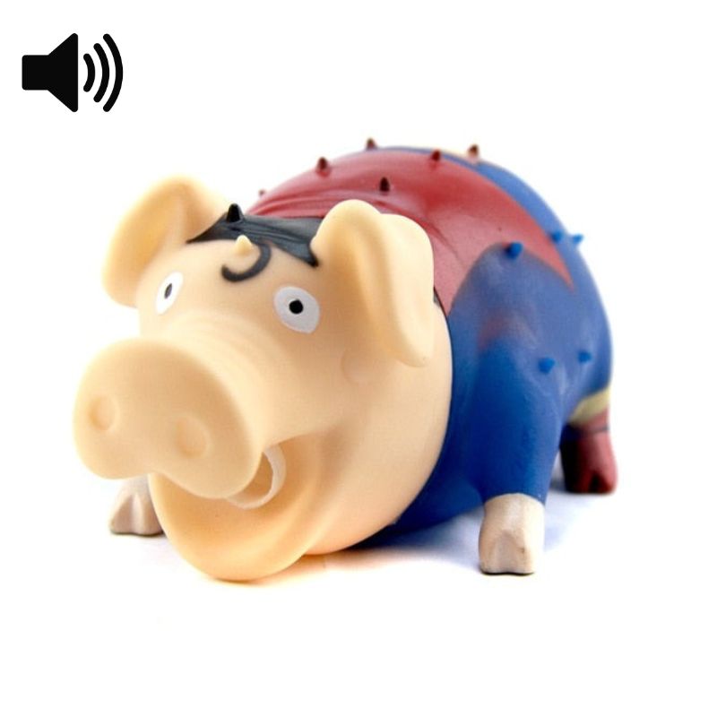 snorting pig dog toy