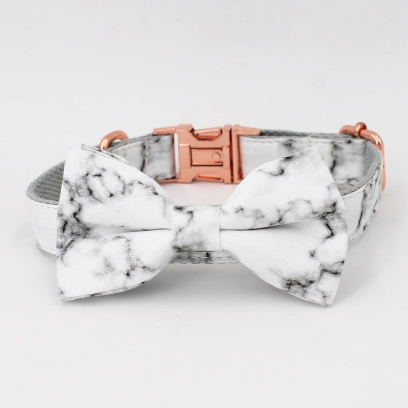 Marble effect Bow Tie Dog Collar