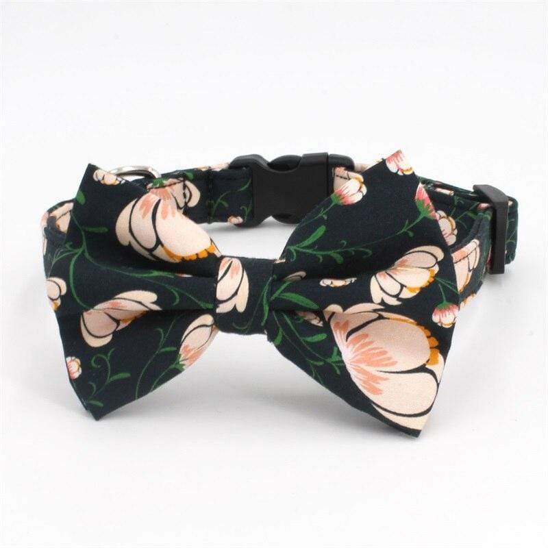 Meadow Flower Bow Tie Dog Collar