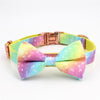 Rainbow Bowtie Dog Collar