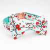Red Flower Bow Tie Dog Collar