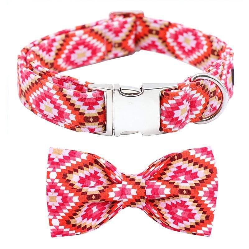 Red Illusion Bow Tie Dog Collar