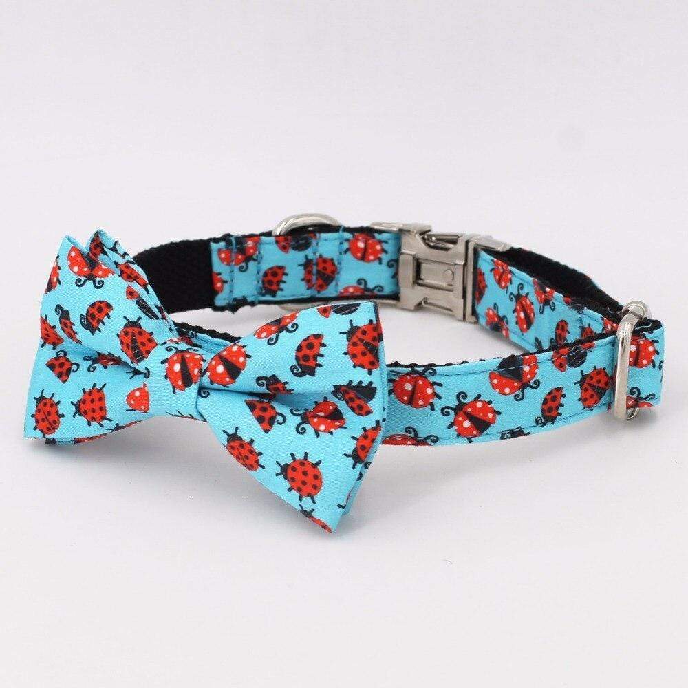 Red Ladybird Bow Tie Dog Collar