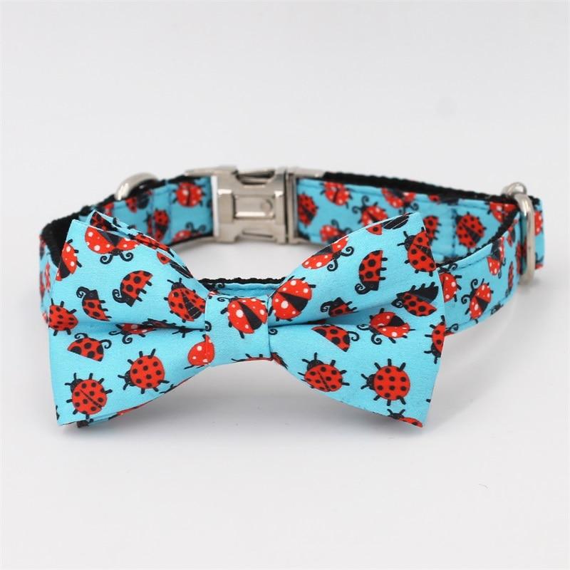 Red Ladybird Bow Tie Dog Collar