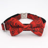 Red Rose Bow Tie Dog Collar