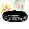 Black Embroidered Reflective Personalized Dog Collar