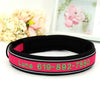 Pink Embroidered Reflective Personalized Dog Collar