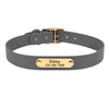 Gray Rubber Dog Collar With Name Plate
