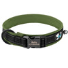 Green Dog Collar With Name Engraved On Buckle
