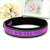 Purple Embroidered Reflective Personalized Dog Collar