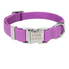 Purple Silicone Dog Collar With Name Plate