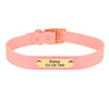 Pink Rubber Dog Collar With Name Plate
