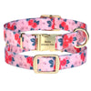 Waterproof Dog Collar With Name Plate Pink