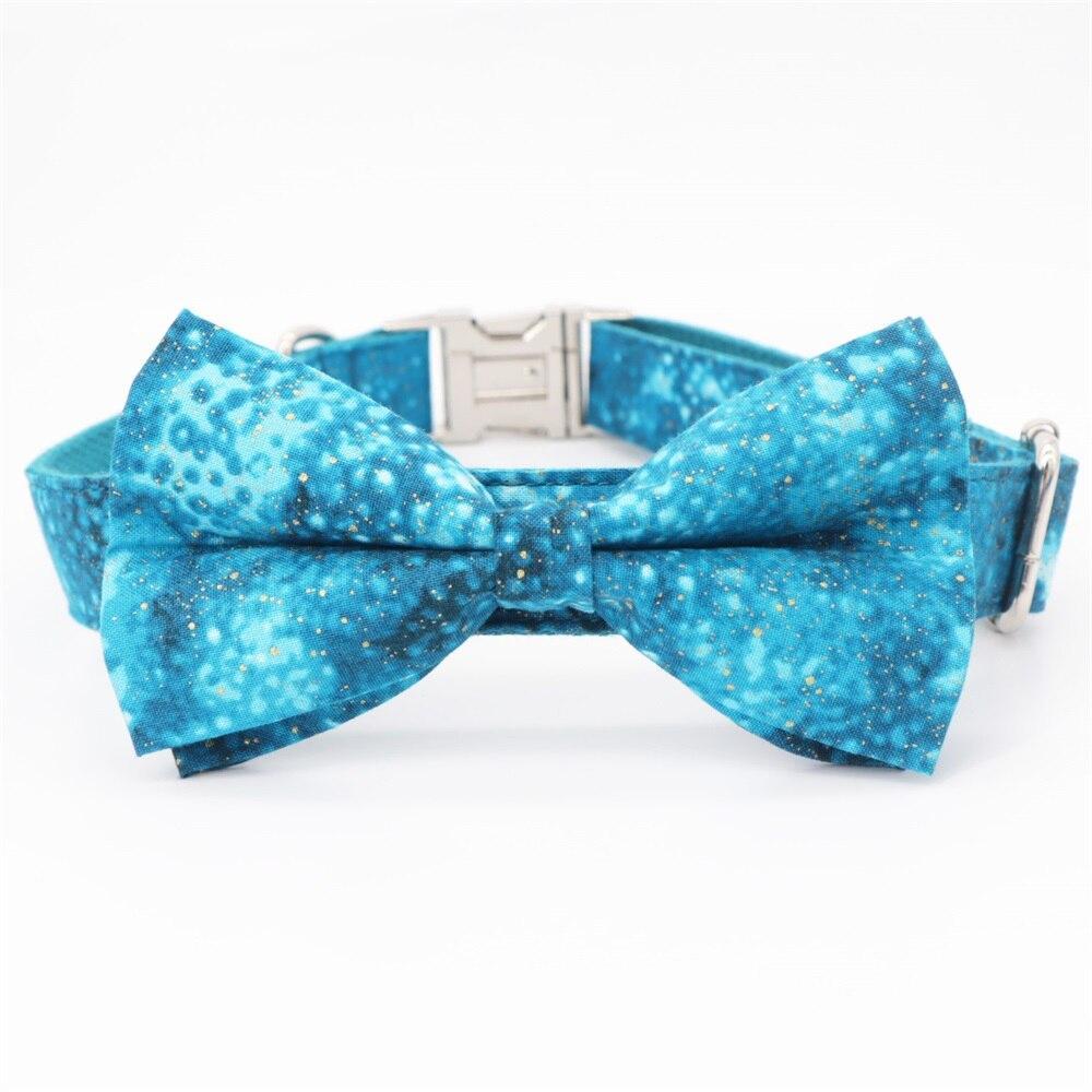 Turquoise Sea Bow Tie Dog Collar