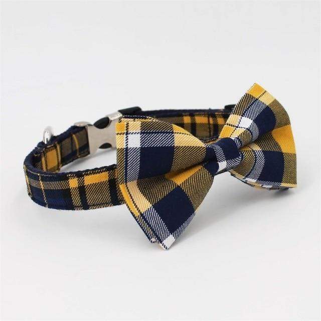 Vintage Fabric Bow Tie Dog Collar