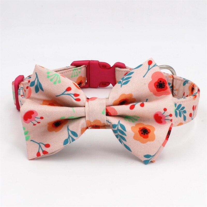 Visual Flower Bow Tie Dog Collar