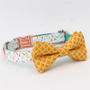 Yellow Geometry Bow Tie Dog Collar