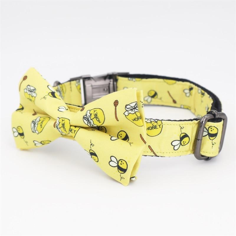 Yellow Honey Bow Tie Dog Collar 
