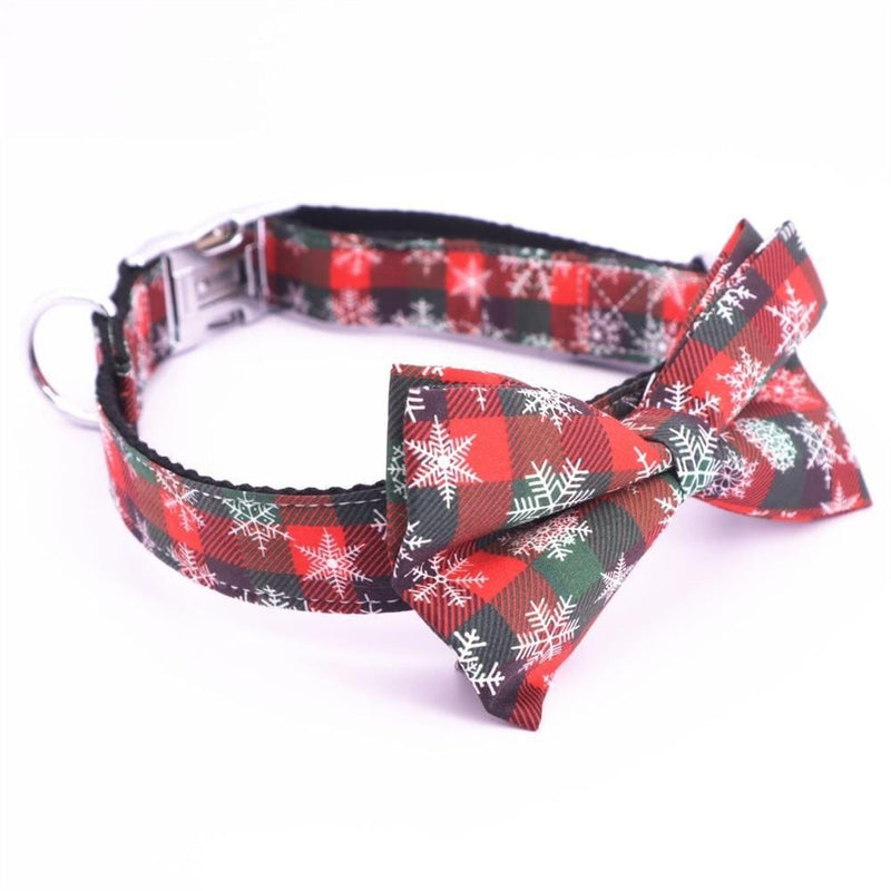 Snowflake Bow Tie Dog Collar