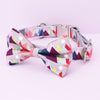 colorful mountain bow tie dog collar
