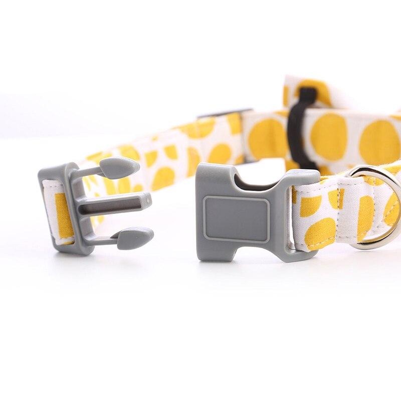 Yellow Spot Bow Tie Dog Collar 