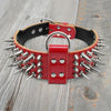 Red Spiked Dog Collar