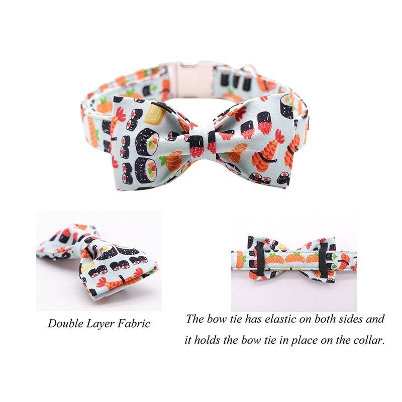 Sushi Bow Tie Dog Collar