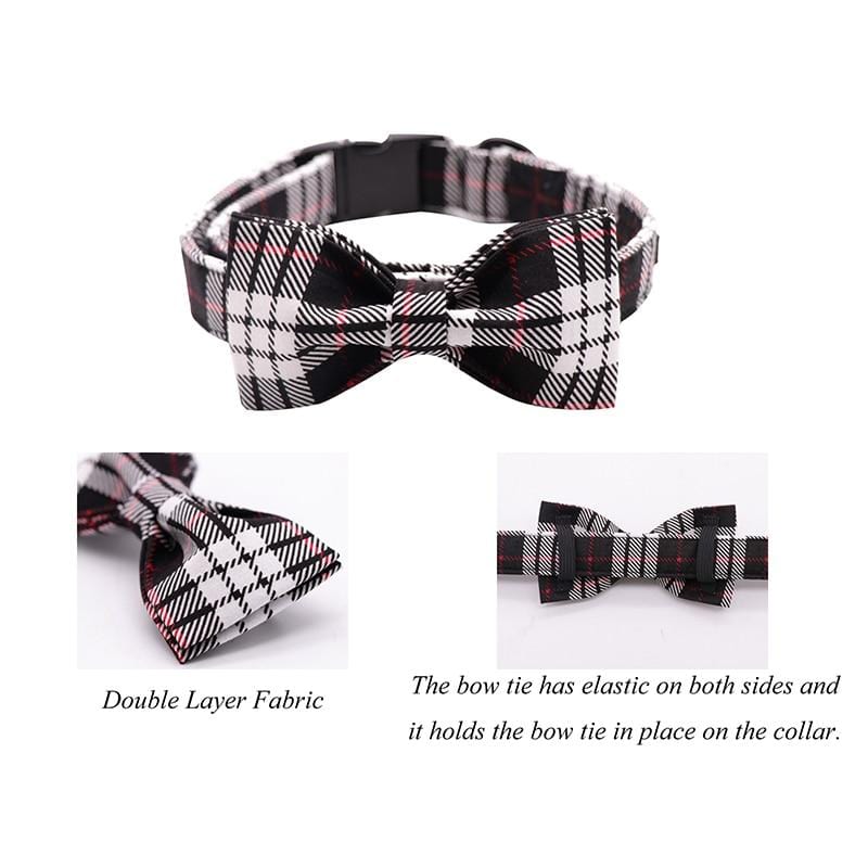 Black Bow Tie Dog Collar 