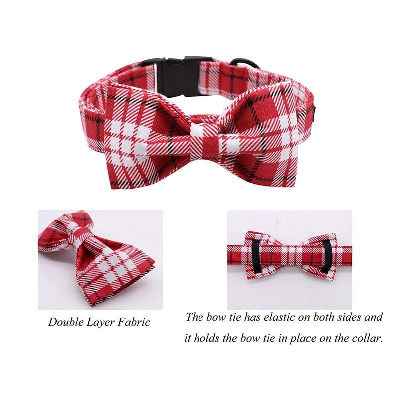  Red Bow Tie Dog Collar