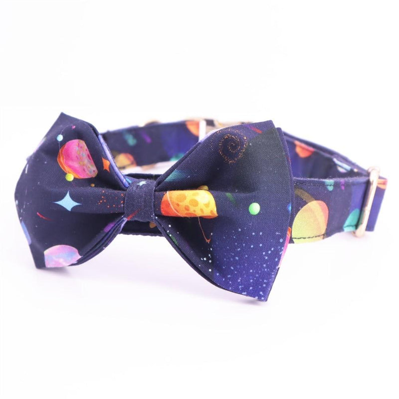 Planet Bow Tie Dog Collar